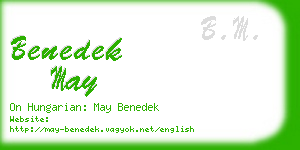 benedek may business card